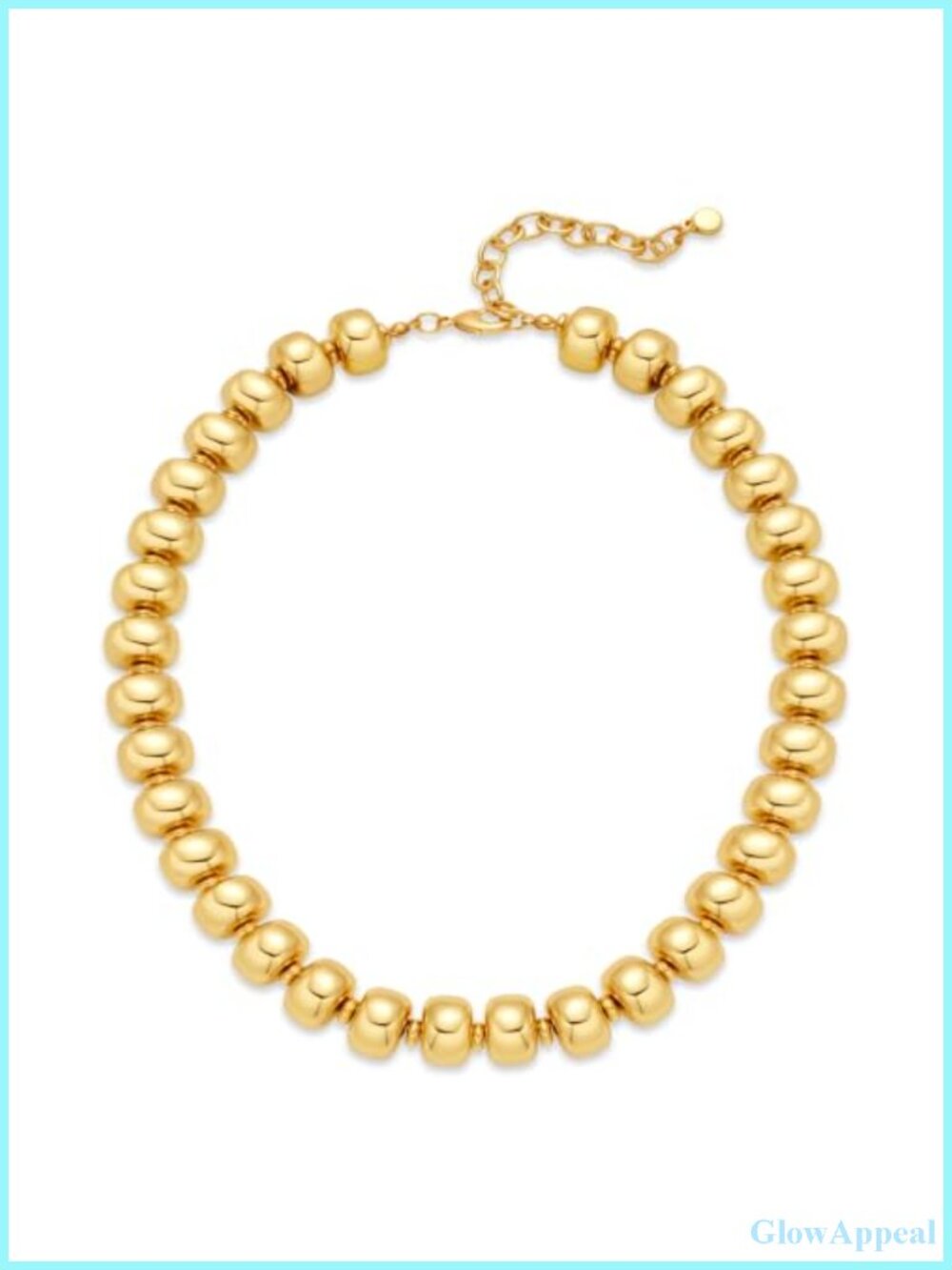 Chunky Beaded Necklace Stainless Steel 14K Gold Plated Adjustable Choker Women
